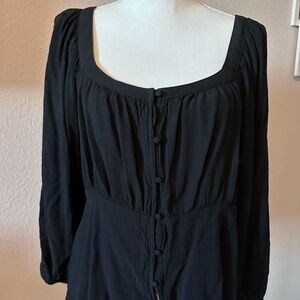 Black Square Neck Blouse